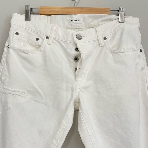 MOUSSY Raw Hem Mid-rise Cropped Jeans - Picture 2 of 7